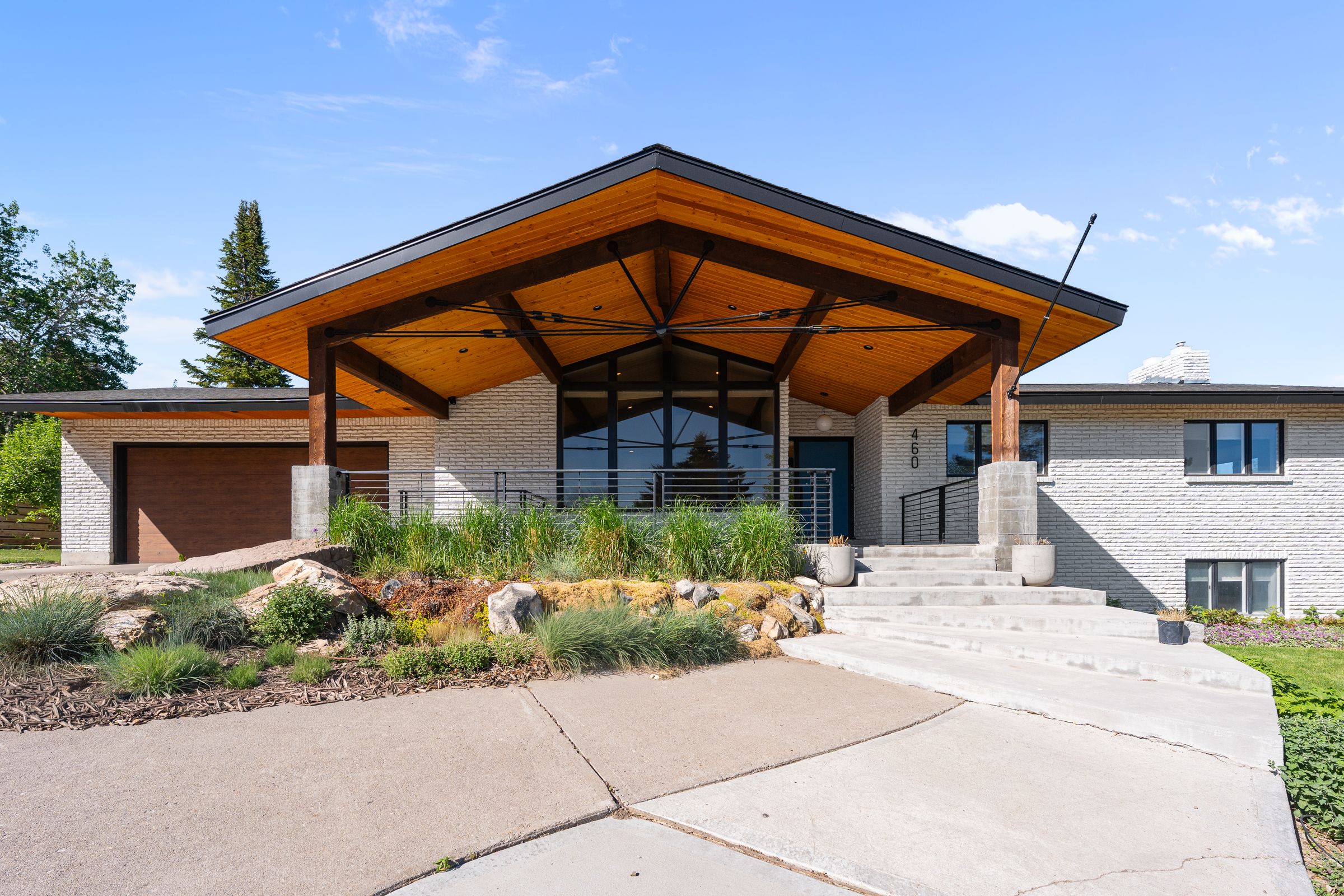 Modern timber-frame Southeast Idaho vacation rental exterior